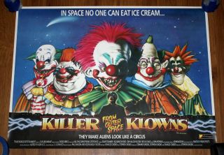 Killer Klowns From Outer Space - Rare 1988 Uk Video Shop Poster Horror