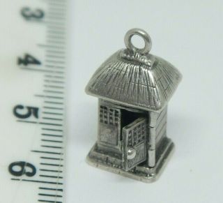 Antique Chinese Export Silver Miniature House Charm With Opening Door Signed