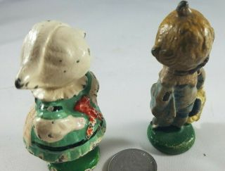 TWO RARE VINTAGE HUBLEY DOLLY DINGLE CAST IRON PAPERWEIGHTS.  BOY AND GIRL 2
