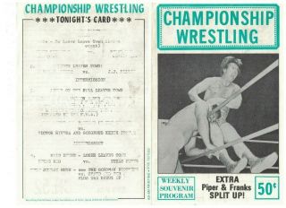 Rare Early Piper La Wrestling Program 1977 Nwa Vintage Wwf Adonis Texas Red Awa