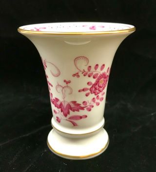Porcelain Bud Vase With Pink Flowers And Gold Trim