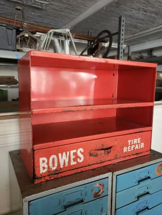 Vintage Metal Bowes Tire Repair Cabinet Gas Station Collectable Garage Item Rare