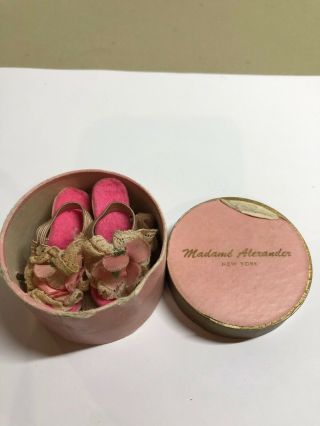 Vintage Madame Alexander Cissy Doll High Heels Shoes,  Stockings & Hat Box Pink