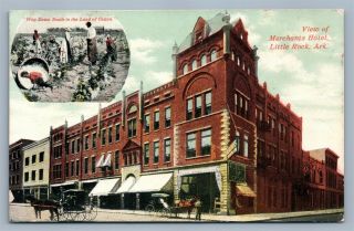 Little Rock Ark Merchants Hotel Antique Postcard Black Americana Land Of Cotton
