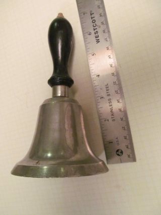 Antique Silver Plated Heavy Brass Teachers School Bell