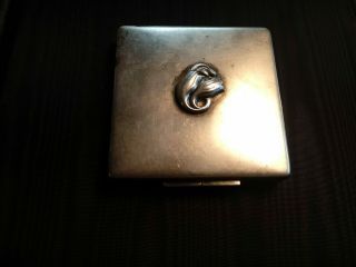 Vintage Georg Jensen Usa Sterling Silver Tulip Compact Very Rare