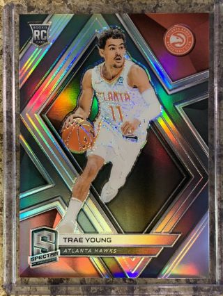 Trae Young 2018 - 19 Panini Spectra Silver Prizm Rookie Card Plus Rare