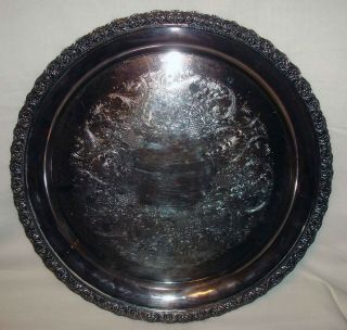Vintage Webster Wilcox International Silver Co 7067.  13 American Rose 13” Tray
