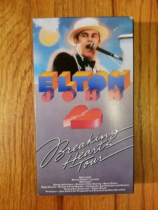 Elton John Breaking Hearts Tour 1984 Vhs Video Wembley Live Rare Oop Showman