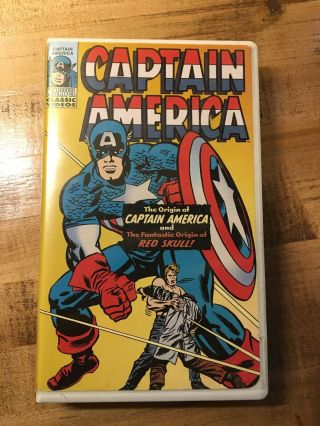 Rare Oop Captain America Cartoon Vhs Video Tape Anime Marvel Comics Stan Lee