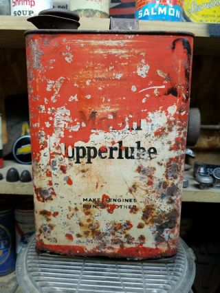 Vintage Mobil Oil Can Upperlube Socony Vacuum Pegasus Flying Red Horse Rare