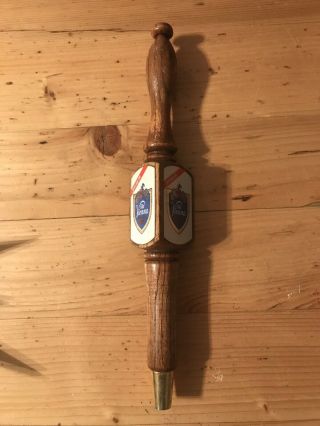 Rare Vintage Old Vienna Beer Tap Handle Wood Long Handle - 3 Picture Sided