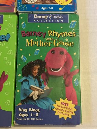 6 Barney VHS Musical Adventure,  Alphabet Zoo,  Barney Goes To School,  Rare 2