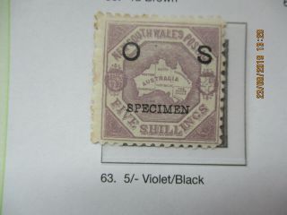 Nsw Stamps: Overprint Specimen - Rare - (e192)