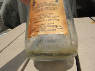 De Laval Cream Separator Oil Half Gallon Jug Jar Duraglas Very Rare 3