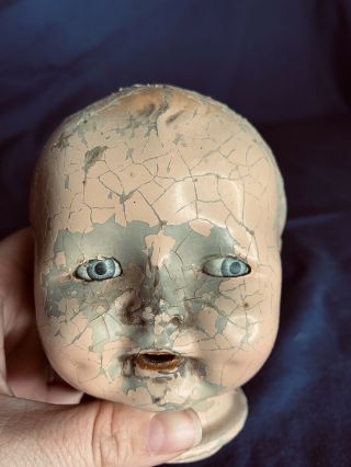 Halloween - Creepy - Haunted - Zombie Doll Eyes - Cracked Skull - Barn Find Antique