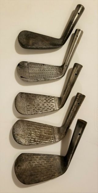 Antique Hickory Golf; Iron Heads For Shafting; Stewart & Others; Vintage Golf