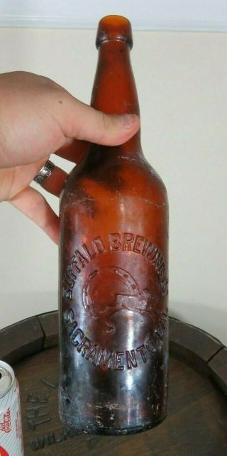 Rare Buffalo Brewing Co Sacramento California Pre Prohibition Bottle Large