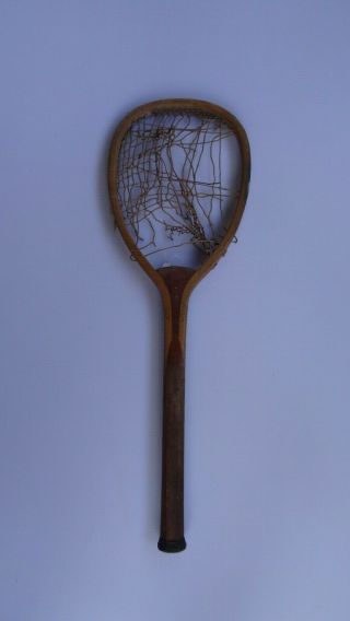 Vintage Wooden Ayres Tennis Racket Raquet Flat Top Very Rare