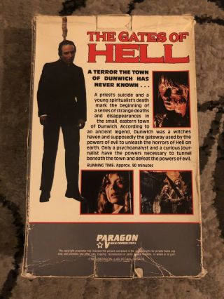 The Gates of Hell VHS PARAGON BIG BOX lucio fulci horror rare slasher zombie 2