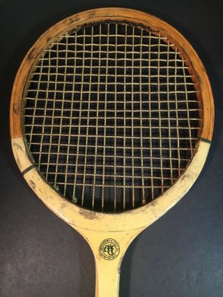 Vintage Aerocrombie And Fitch Badmitton Squash Raquet Racket 27” Wood Ivory Rare