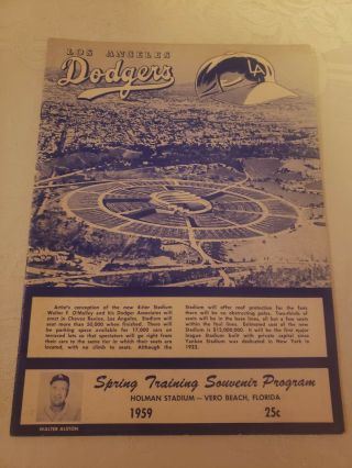 1957 Los Angeles Dodgers Spring Training Program - Very Rare