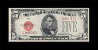1928 - F United States Note Five Dollars $5 Rare ( (gem Unc))