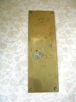 Old Solid Brass Door Finger Plate Re - Claimed