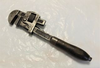 Vintage Antique Bonney Stillson Wood Handle 14 Adjustable Pipe Wrench
