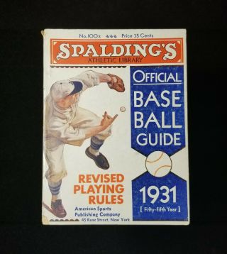1931 Spalding Guide Antique Baseball Official Athletic Library Vtg Booklet Ex