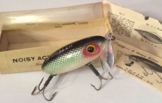 Vintage Fred Arbogast Jitterbug Green Silver Scale Fishing Lure