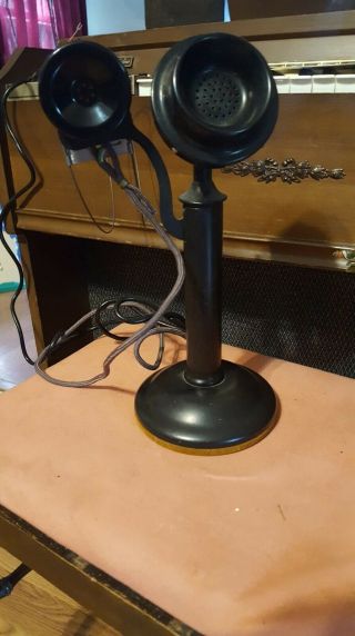 Western Electric Candlestick Telephone With Rare Headset