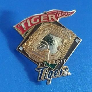 Vintage Mlb Detroit Tigers Stadium View 3 - D Imprinted Products Enamel Pin Rare A