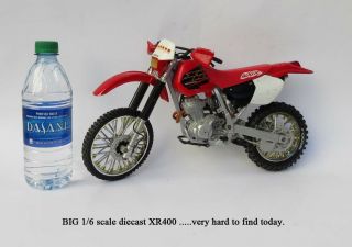 Big Scale Vintage Honda Xr - 400 R Dirt Bike Motocross Diecast Motorcycle 1/6 Rare