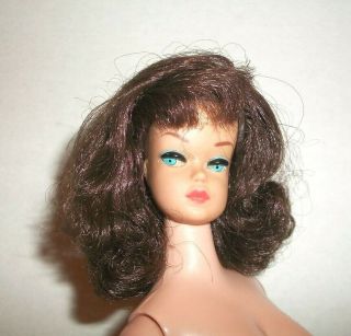 Vintage Barbie Doll Brunette Side Part American Girl Hair Style Wig Fair Hair