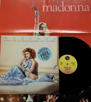 Madonna - Material Girl (remix) 12 " Single Ltd Ed 1984 Uk Press Poster Rare Ex,