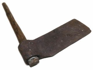 Antique Homemade Hand Forged Iron Axe Farm Tool Primitive Hatchet 3