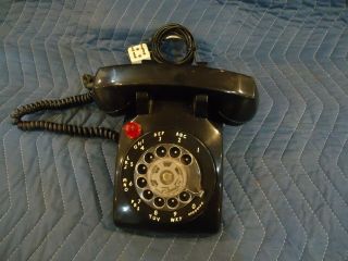 Vintage Antique Black Rotary " Message Waiting " Bell Telephone Desk Style Phone