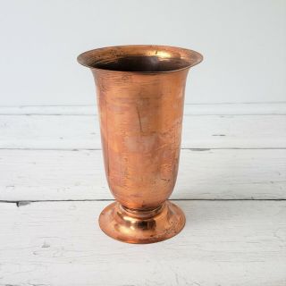 Vintage Copper Vase 5 " Bud Vase Vessel Urn Flower Holder Antique Small Vase