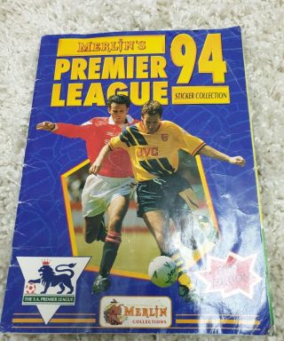 Rare Merlin Premier League Football Sticker Album Book 1994 94 98 Complete Set