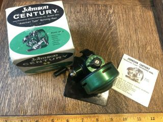 Vintage Nos Johnson Century Spinning Reel - Model 100 - A W/ Box