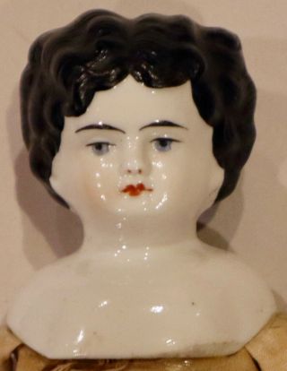 Antique 11 " C1880 German Exposed Ear China Head Doll W/nice Body