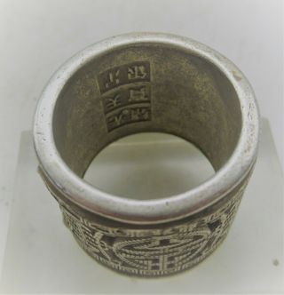 LOVELY ANTIQUE CHINESE SILVER RING WITH ADJUSTABLE PART 2