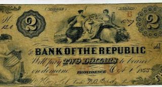 $2 (bank Of The Republic) 1800 