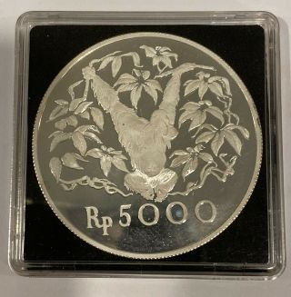 1974 Orangutan.  925 SILVER COIN 5000 Rupiah INDONESIA SILVER PROOF COIN - RARE 3
