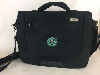 Starbucks Coffee Black Laptop Messenger Bag High Sierra Adjustable Strap Rare