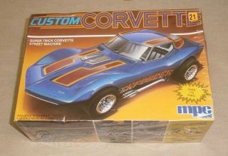 Vintage Mpc Custom Corvette 1/25 Scale Model Kit