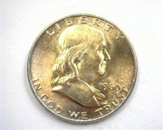 1960 - D Franklin Silver 50 Cents Gem Uncirculated Full Bell Line Rare This