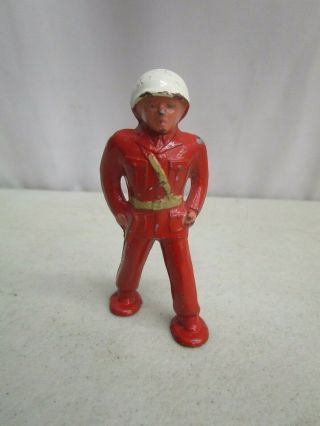 Vintage Barclay/manoil Pod Foot Lead Soldier Foot Officer (rare Red Color)