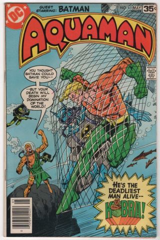 Aquaman 61 Fn 1978 Dc Comics Bronze - Age Kobra Rare Questionnaire Variant Htf